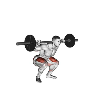 Animated demonstration: barbell speed squat — target glutes