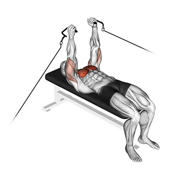 Animated demonstration: cable bench press — target pectorals
