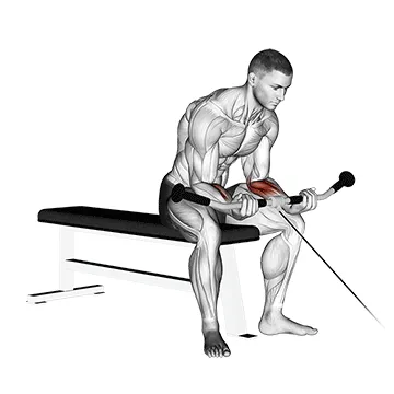 Animated demonstration: cable wrist curl — target forearms