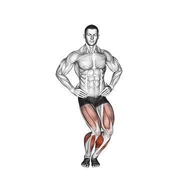 Animated demonstration: circles knee stretch — target calves