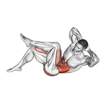 Animated demonstration: cross body crunch — target abs