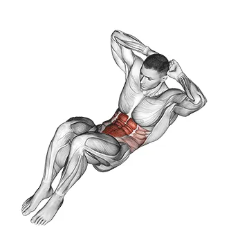 Animated demonstration: crunch floor — target abs