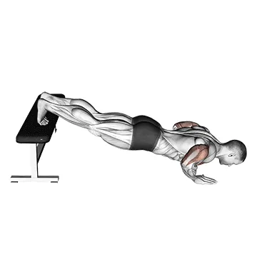 Animated demonstration: decline push-up — target pectorals