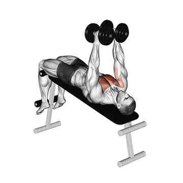 Animated demonstration: dumbbell decline fly — target pectorals