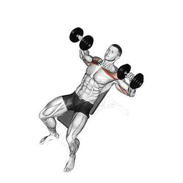 Animated demonstration: dumbbell incline bench press — target pectorals