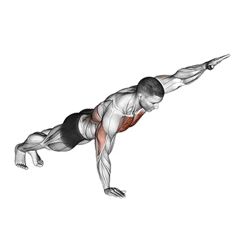 Animated demonstration: raise single arm push-up — target pectorals