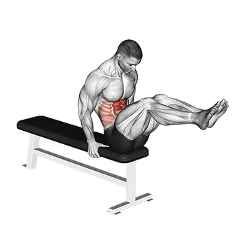 Animated demonstration: seated leg raise — target abs