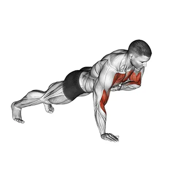 Animated demonstration: shoulder tap push-up — target pectorals
