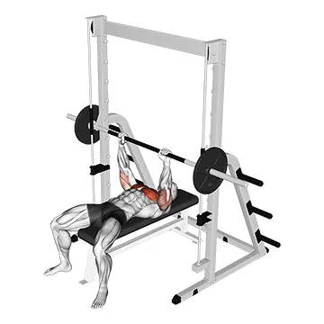 Animated demonstration: smith bench press — target pectorals