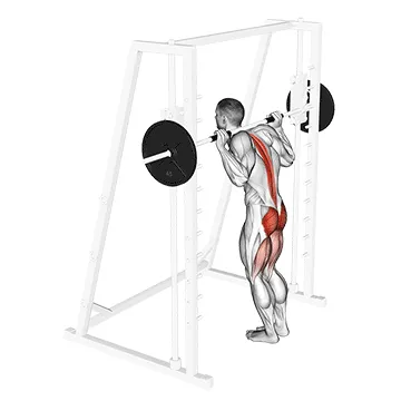 Animated demonstration: smith bent knee good morning — target glutes