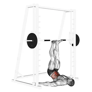 Animated demonstration: smith hip raise — target abs