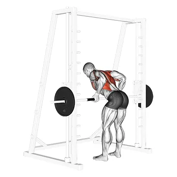 Animated demonstration: smith narrow row — target upper back