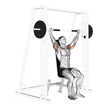Animated demonstration: smith shoulder press — target delts
