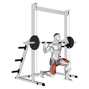 Animated demonstration: smith sprint lunge — target glutes