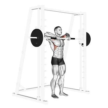 Animated demonstration: smith upright row — target delts