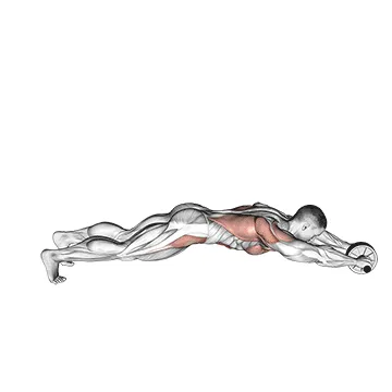 Animated demonstration: standing wheel rollerout — target abs