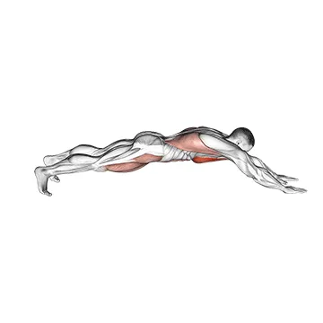 Animated demonstration: superman push-up — target pectorals