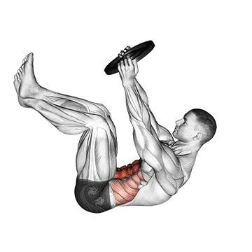 Animated demonstration: weighted crunch — target abs