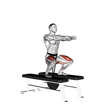 Animated demonstration: weighted squat — target glutes