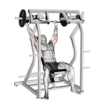 Animated demonstration: lever shoulder press v. 2 — target delts