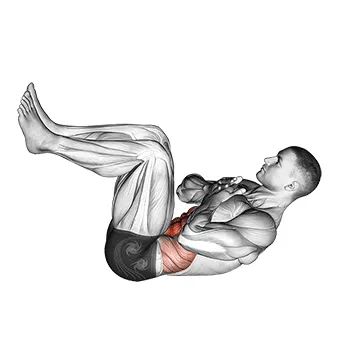 Animated demonstration: tuck crunch — target abs