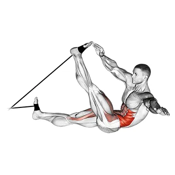 Animated demonstration: band alternating v-up — target abs