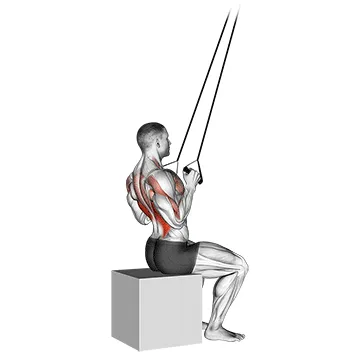 Animated demonstration: band close-grip pulldown — target lats