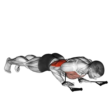Animated demonstration: band close-grip push-up — target triceps