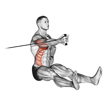 Animated demonstration: band one arm twisting chest press — target pectorals