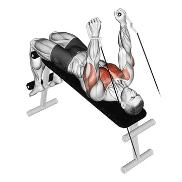Animated demonstration: cable decline press — target pectorals