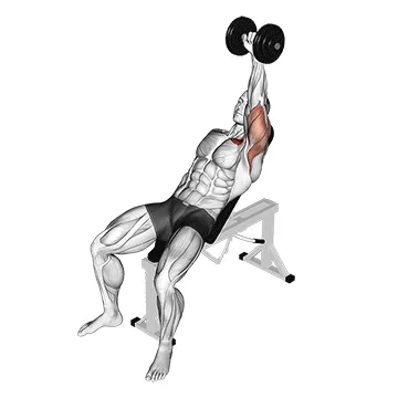Animated demonstration: dumbbell incline one arm press — target pectorals