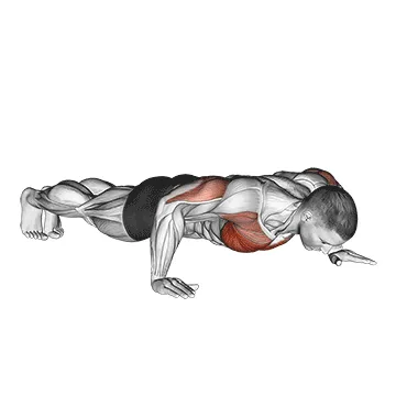 Animated demonstration: wide hand push up — target pectorals