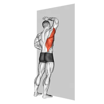 Animated demonstration: one arm against wall — target lats