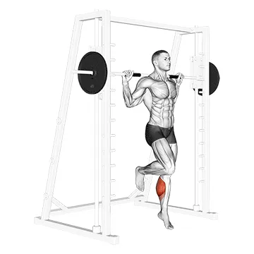 Animated demonstration: smith one leg floor calf raise — target calves