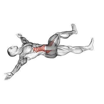Animated demonstration: iron cross stretch — target glutes