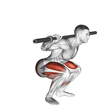 Animated demonstration: kneeling jump squat — target glutes