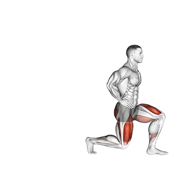 Animated demonstration: walking lunge — target glutes