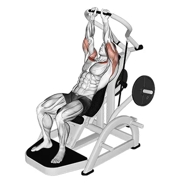 Animated demonstration: lever incline chest press v. 2 — target pectorals
