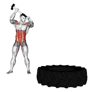 Animated demonstration: sledge hammer — target abs