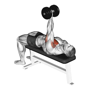 Animated demonstration: dumbbell one arm reverse grip press — target pectorals