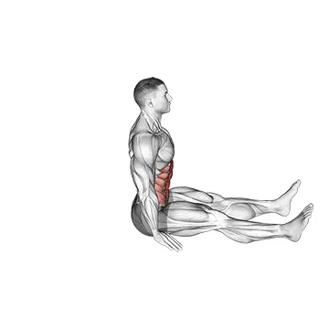 Animated demonstration: half sit-up (male) — target abs