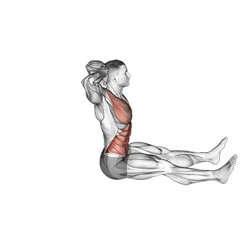 Animated demonstration: prisoner half sit-up (male) — target abs