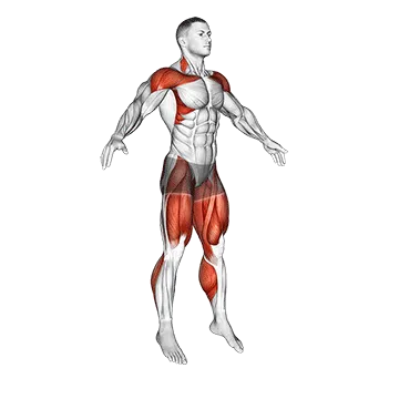 Animated demonstration: astride jumps (male) — target cardiovascular system