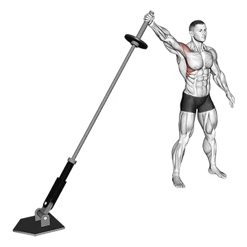 Animated demonstration: landmine lateral raise — target delts