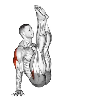 Animated demonstration: v-sit on floor — target abs