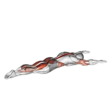 Animated demonstration: swimmer kicks v. 2 (male) — target glutes