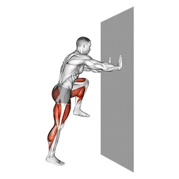 Animated demonstration: high knee against wall — target cardiovascular system