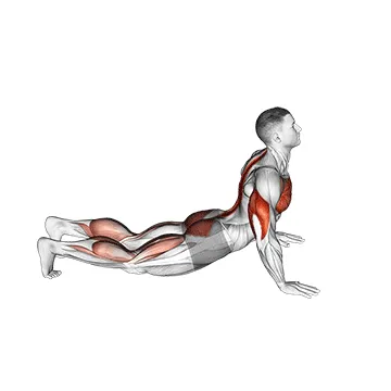 Animated demonstration: pike-to-cobra push-up — target glutes