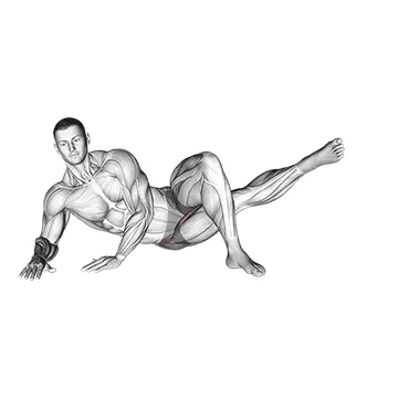 Animated demonstration: side lying hip adduction (male) — target adductors