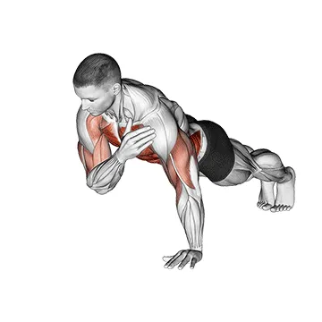 Animated demonstration: shoulder tap — target abs